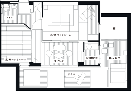 檜香る露天風呂で癒しのひとときを
