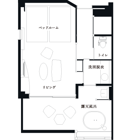 和の温もりに包まれるツインルーム