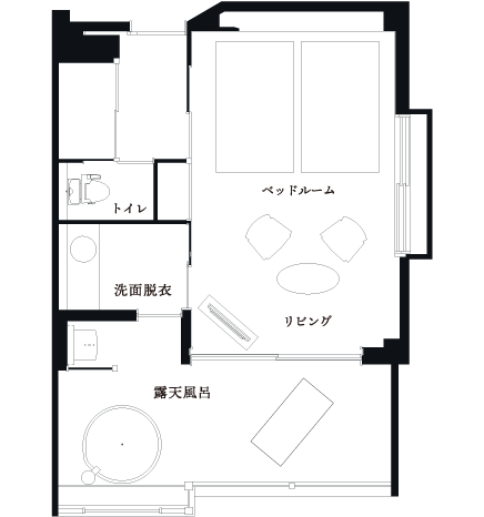 24時間愉しめる露天風呂付和風ツイン