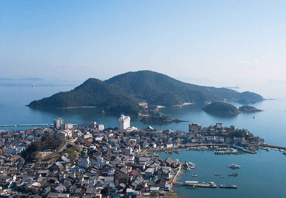 高台から見た鞆の浦の港と家.jpg